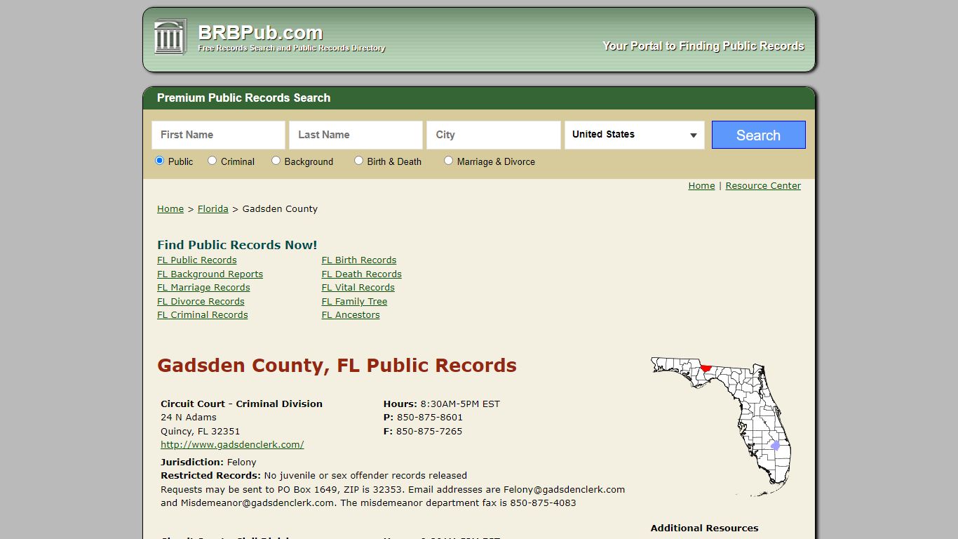 Gadsden County Public Records | Search Florida Government ...