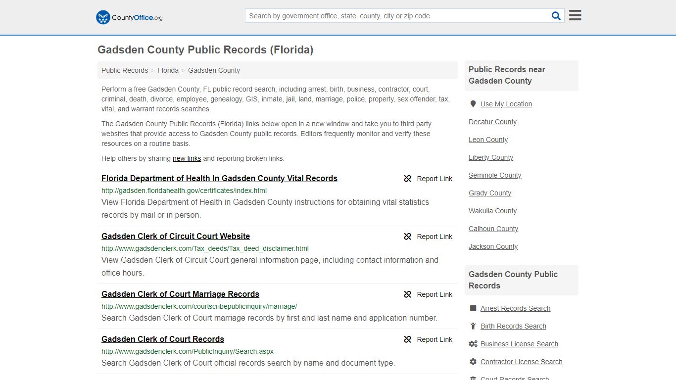 Public Records - Gadsden County, FL (Business, Criminal ...